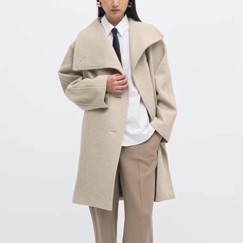 Mango Maxi Lapel Wool Coat - Picture 2 of 9
